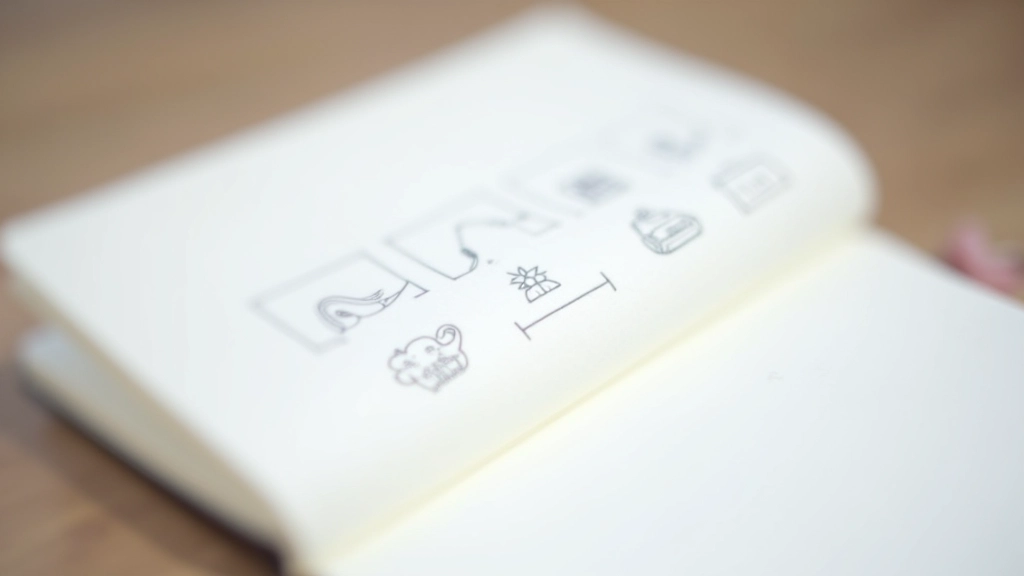 Dettaglio di pagina bullet journal con simboli disegnati: punti, linee, asterischi e cuori in inchiostro nero