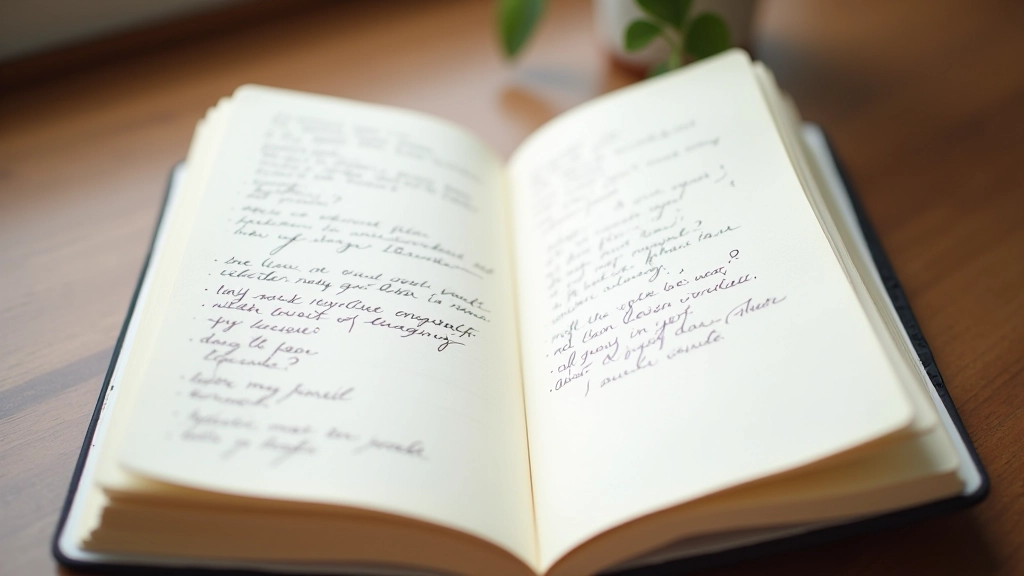 Pagine di un diario con scrittura a mano naturale e fluida, con parole sottolineate e frecce che mostrano il flusso libero del pensiero